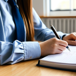 A young adult student, fully clothed in professional, modest attire, deeply focused at a clean, modern study desk. One hand rests on an open textbook, the other holds a pen near a neat academic planner with a daily schedule and small checkmarks. A discreet digital timer is visible on the desk. The background is a blurred, well-lit university study room with natural light coming through a window. The atmosphere is calm and conducive to learning. Professional photography, high resolution, realistic, perfect anatomy, correct proportions, natural pose, well-formed hands, proper finger count, natural body proportions, safe for work, appropriate content, fully clothed, modest clothing, family-friendly.